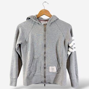 Thom Browne Classic Four Bar Hoodie Size 0 (XS Adult) Gray Full Zip Minimalist